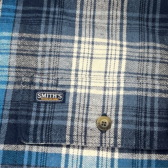 Smiths Workwear Plaid Flannel New Rancher Cowboy Construction Shirt Mens - Picture 5 of 8
